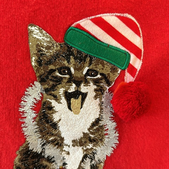 Kids ugly Christmas sweater, red and soft! L 10/12 - Picture 4 of 4